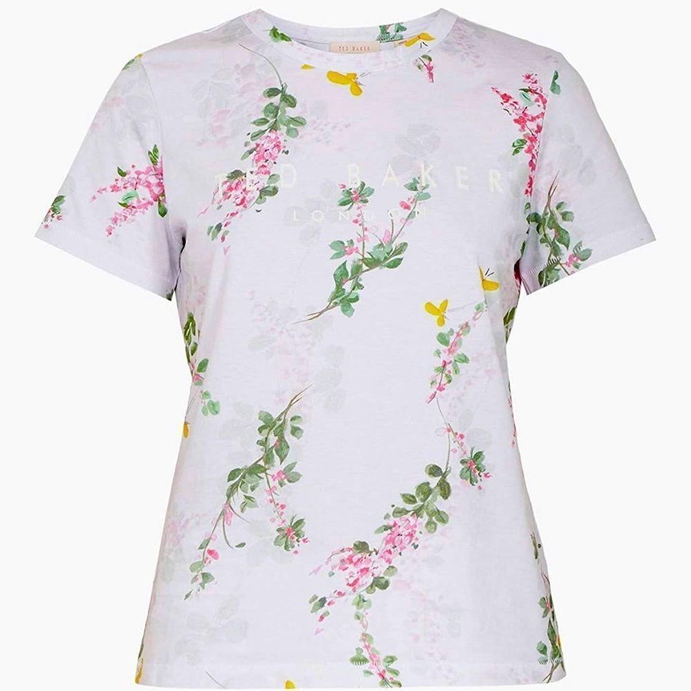 Ted Baker White Floral Short Sleeve Tee